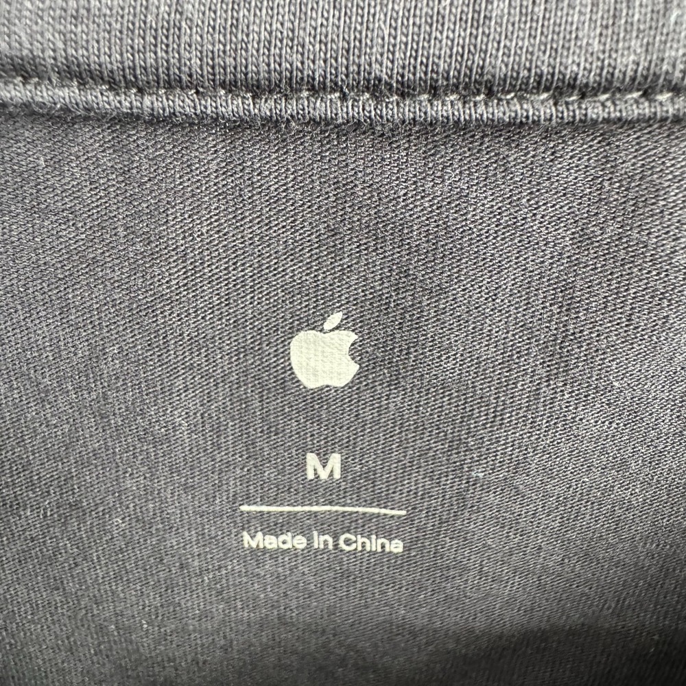 Apple AirPods Graphic T-Shirt Mens Medium Black Neon Wireframe Tech Tee Employee - Picture 4 of 6